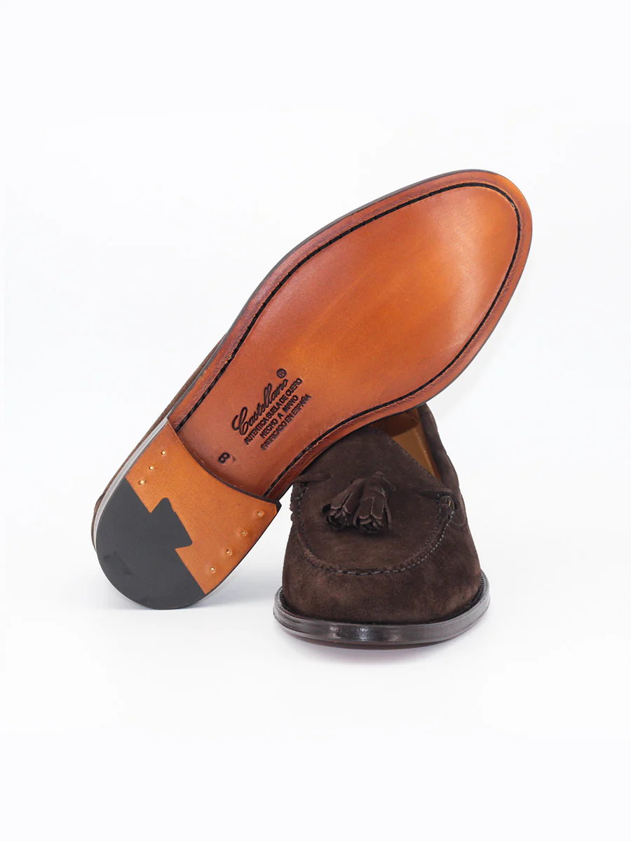 Castellano Mocasines de hombre con borlas 5511 piel ante marrón - Image 4