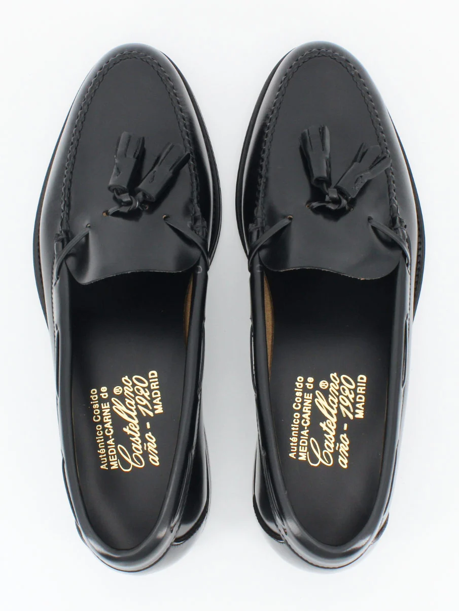 Castellano Mocasines de hombre con borlas 5511 piel antik negro - Image 7