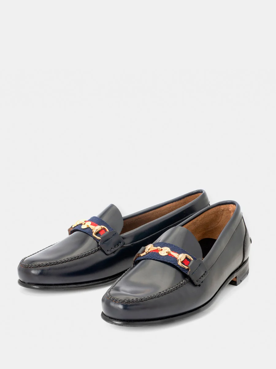 Mocasines 2288 de piel antik color azul marino - Image 3