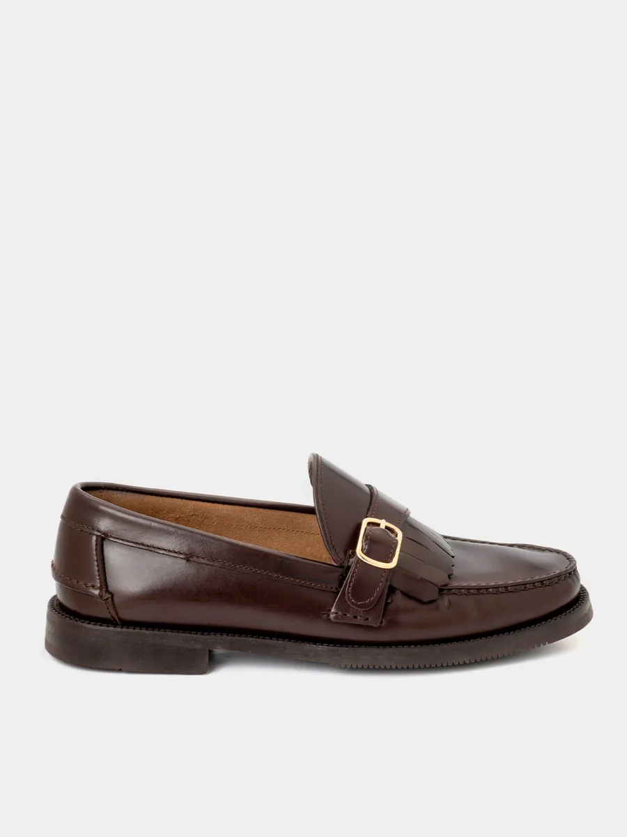 Mocasines 7832 de piel calf color moka