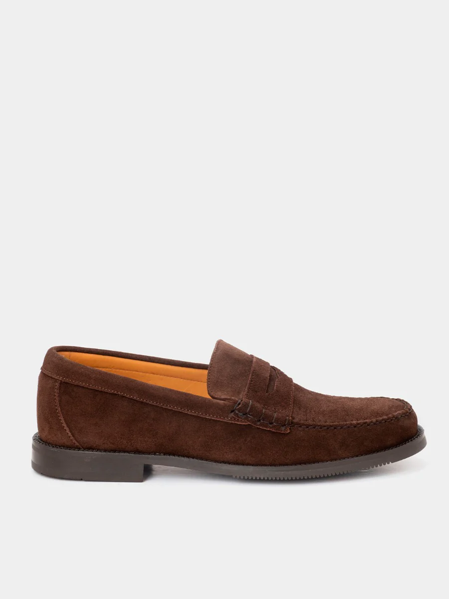 Mocasines 800F de piel de ante color expresso