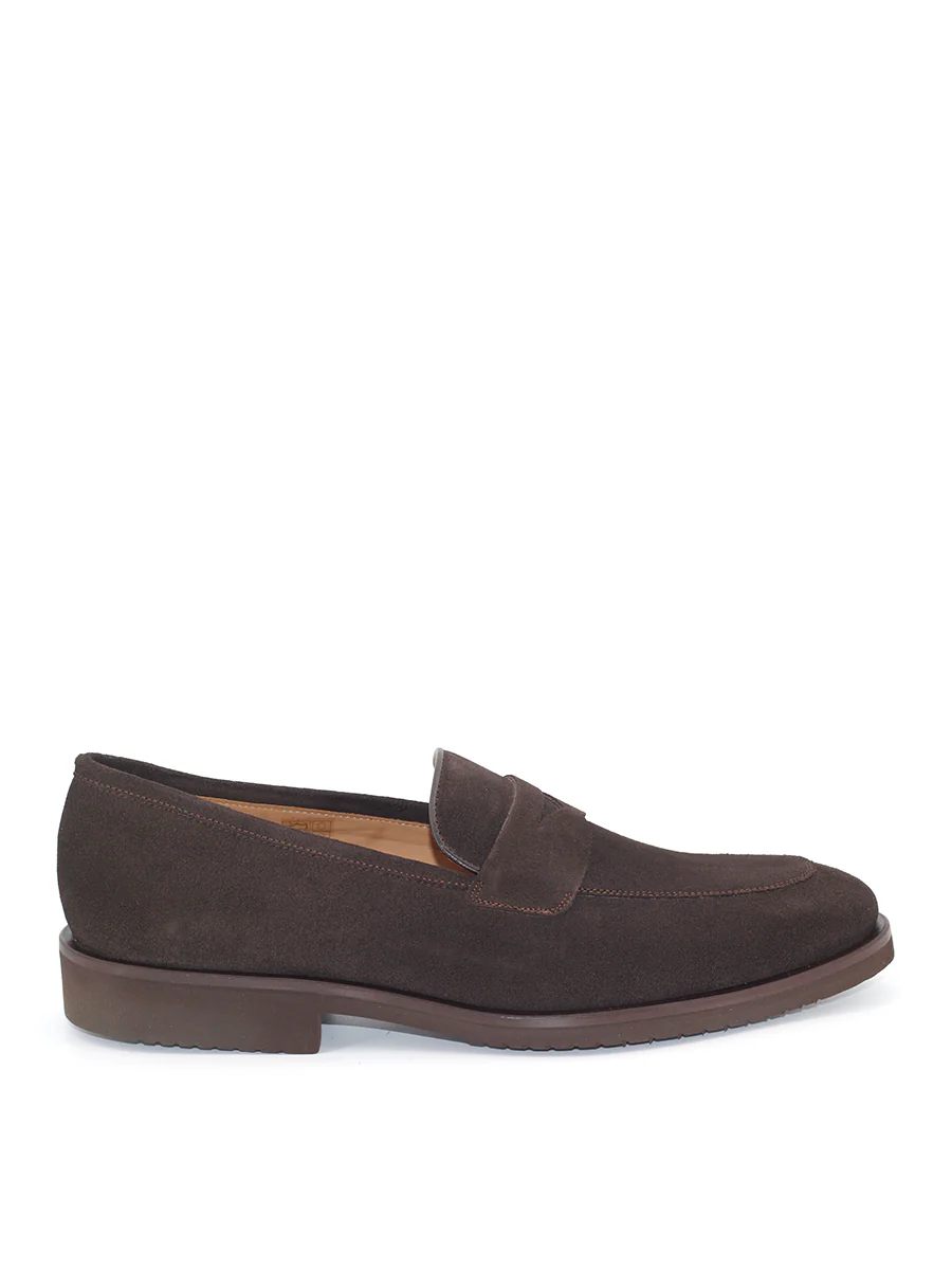 Mocasines Castellano® de ante para hombre con antifaz – Modelo Vittorio color cafe