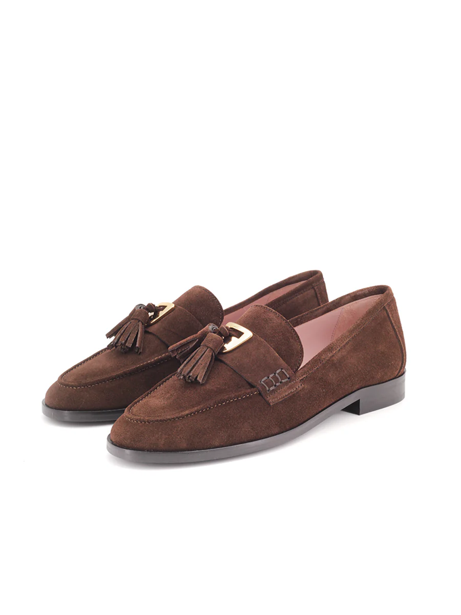 Mocasines Castellano® de ante para mujer - Modelo Bossa color testa - Image 2