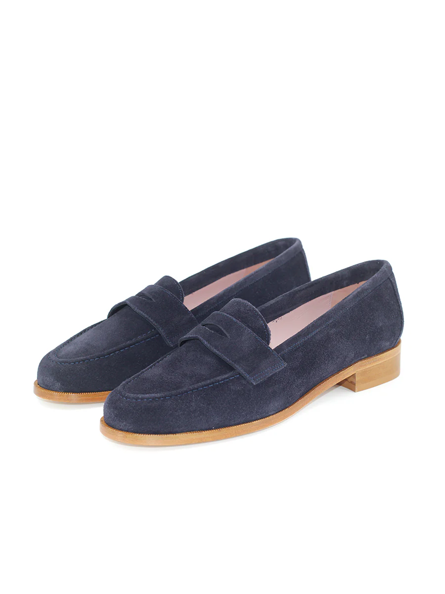 Mocasines Castellano® de ante para mujer - Modelo Mallorca color navy - Image 2