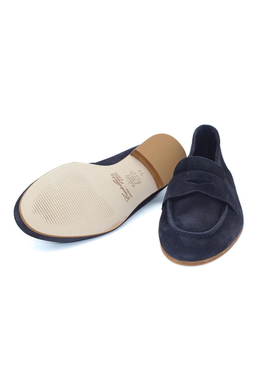 Mocasines Castellano® de ante para mujer - Modelo Mallorca color navy - Image 4
