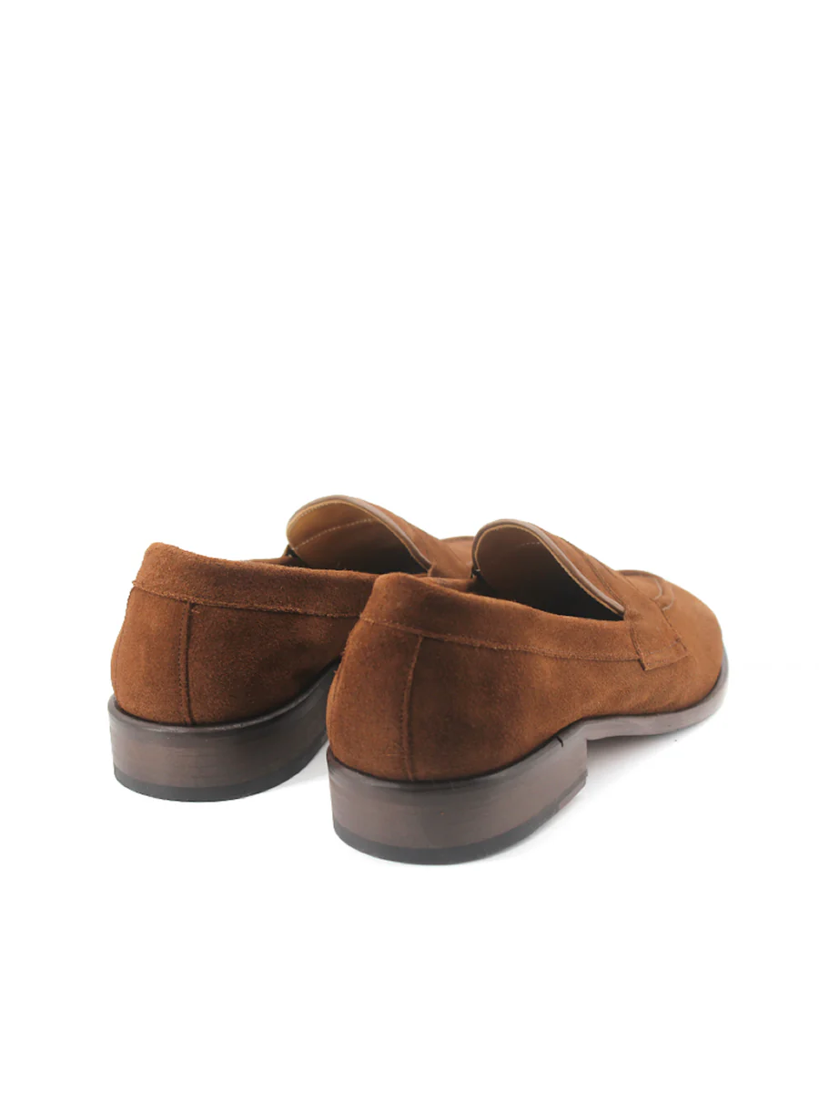 Mocasines Castellano® de piel ante para hombre con antifaz – Modelo Flecha color coñac - Image 3