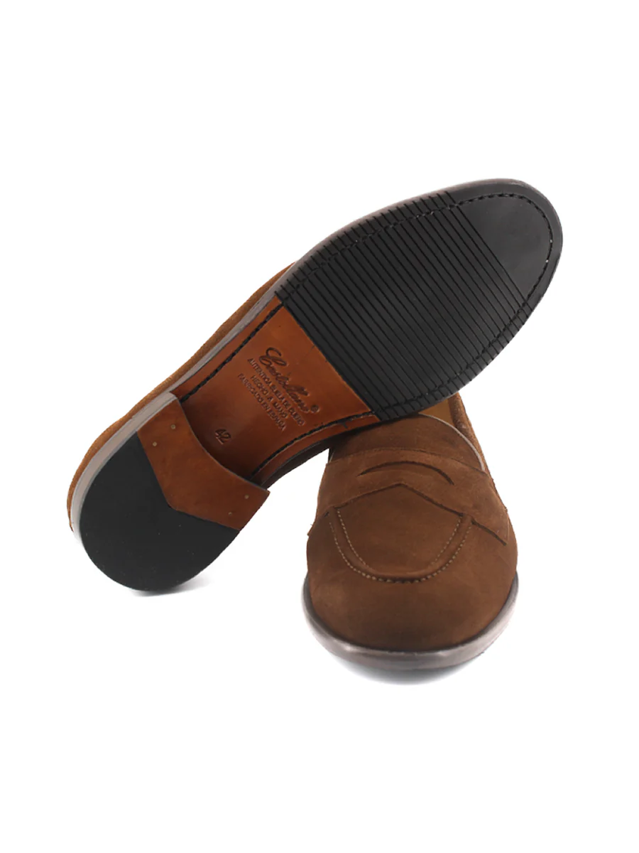 Mocasines Castellano® de piel ante para hombre con antifaz – Modelo Flecha color coñac - Image 4