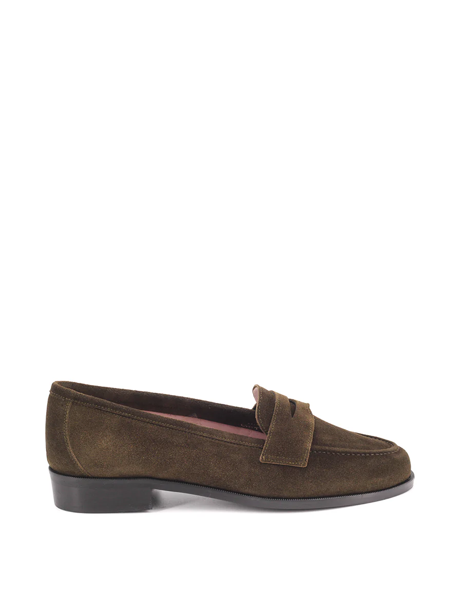 Mocasines Castellano® de piel ante para mujer - Modelo Mallorca color verde