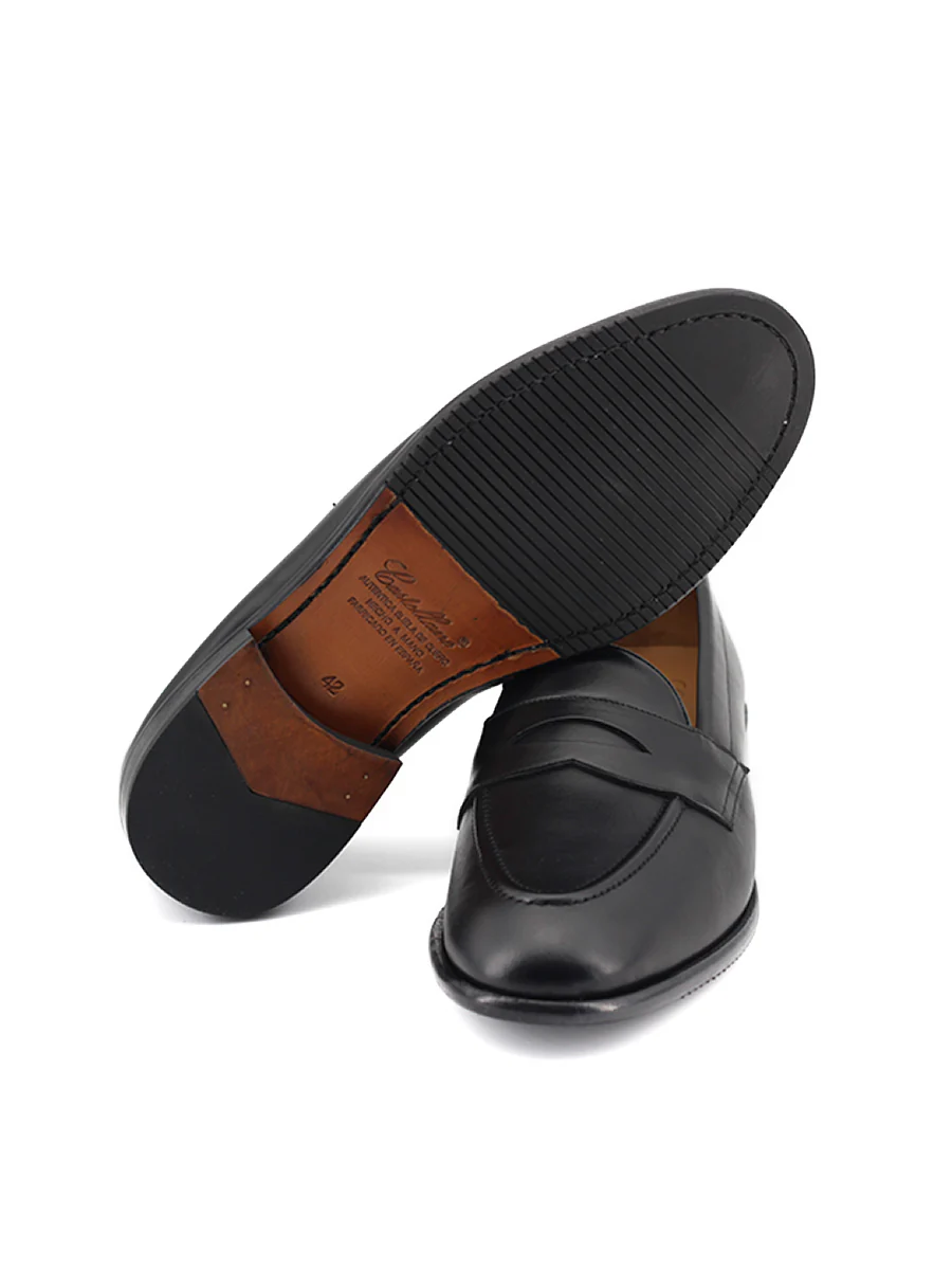 Mocasines Castellano® de piel oxford para hombre con antifaz – Modelo Flecha color negro - Image 5