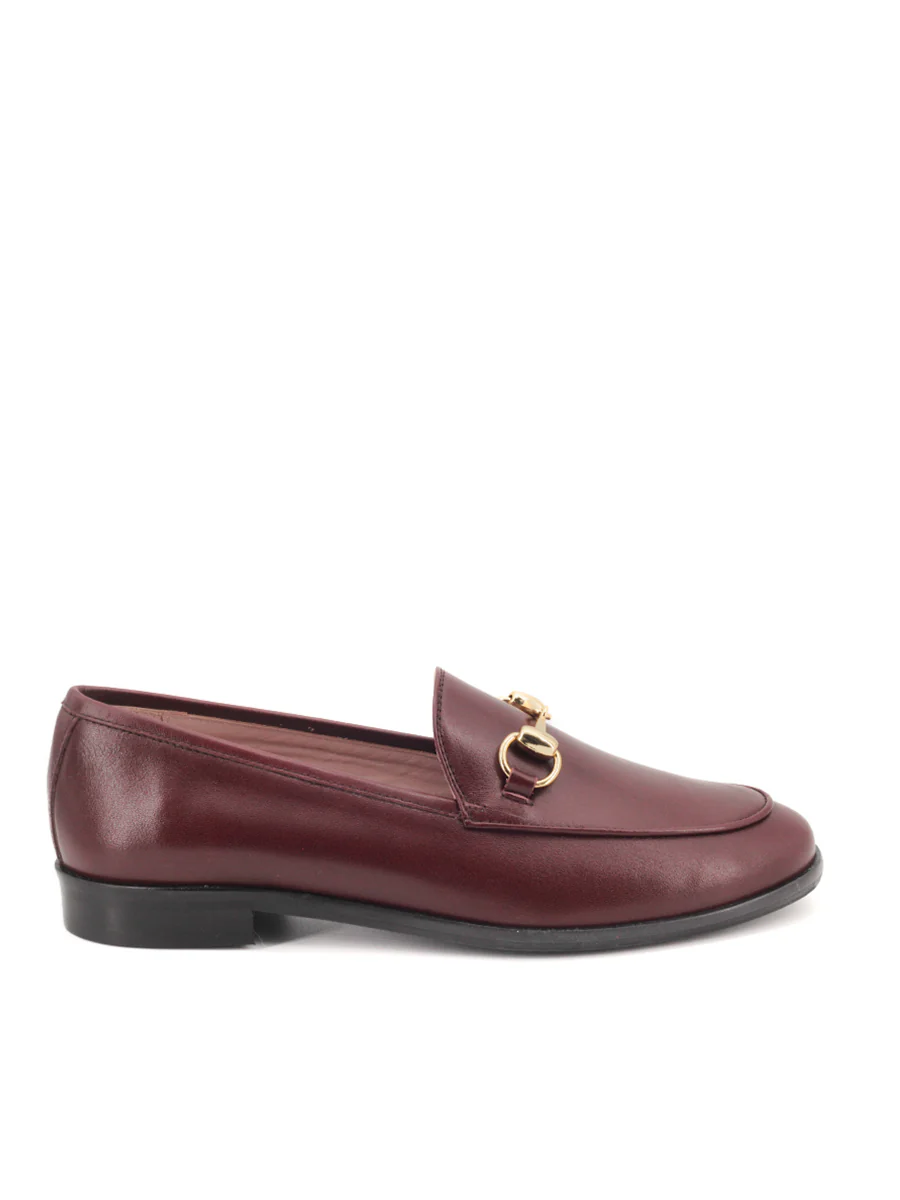 Mocasines Castellano® de piel para mujer - Modelo Bernini color burdeos