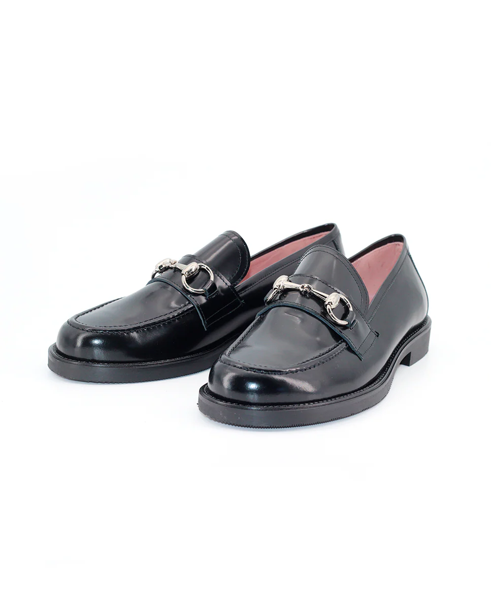 Mocasines Castellano® de piel para mujer - Modelo Chicago color negro - Image 2