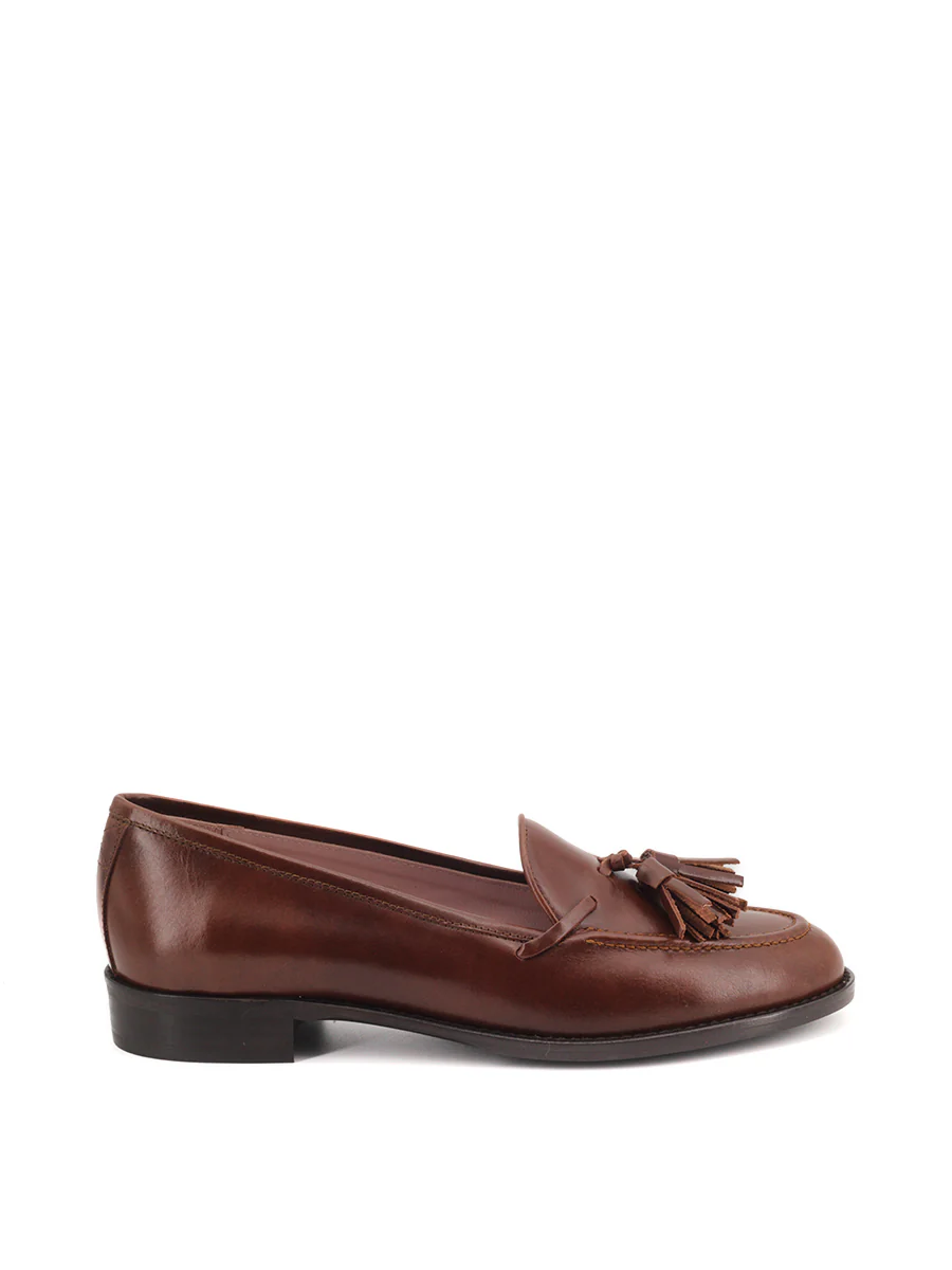 Mocasines Castellano® de piel para mujer - Modelo Ibiza color nuez