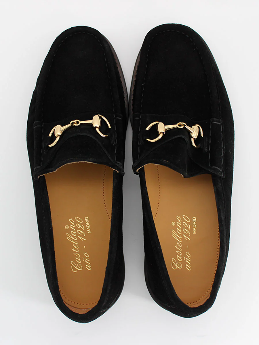Mocasines Castellano® de ante para hombre con herraje – Modelo 33 color negro - Image 4