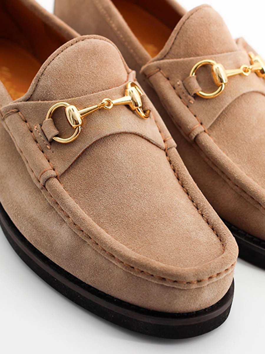 Mocasines de hombre 33 ante color taupe - Image 3