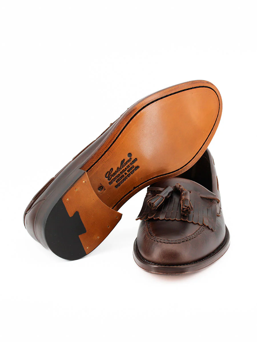 Mocasines de hombre 5545 piel de becerro con borlas color cacao - Image 4