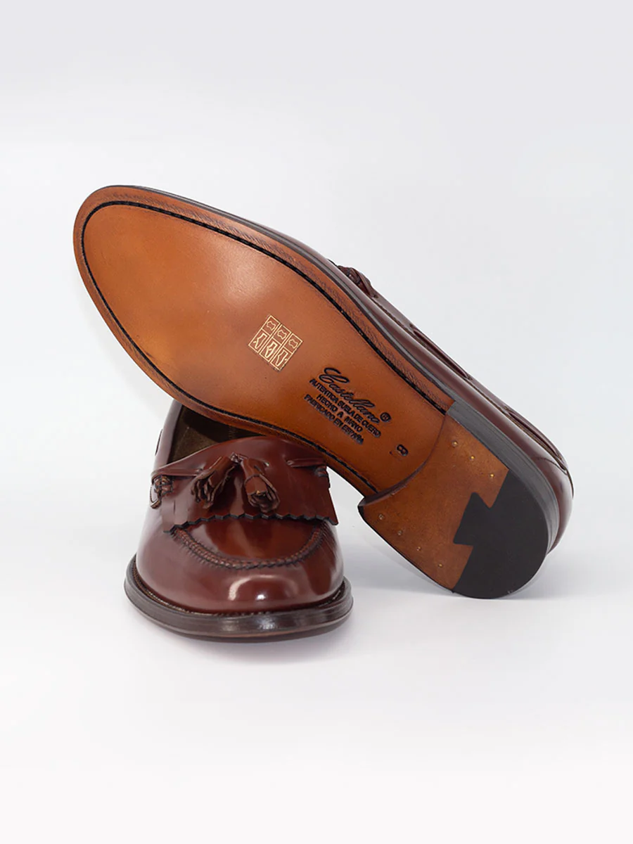 Mocasines de hombre 5545 piel flecos y borlas color marrón fer - Image 5
