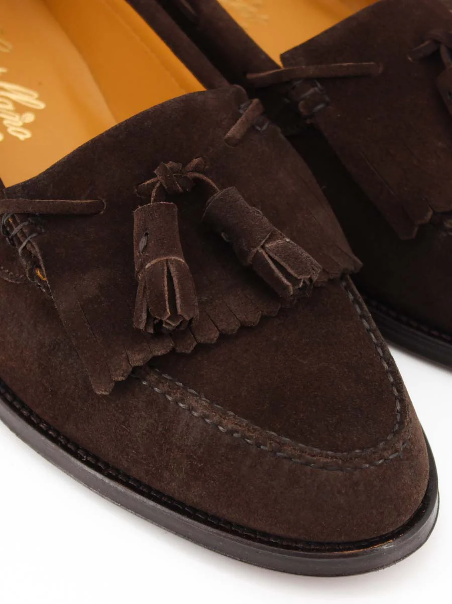 Mocasines de hombre 5545 piel flecos y borlas piel ante color marron - Image 3
