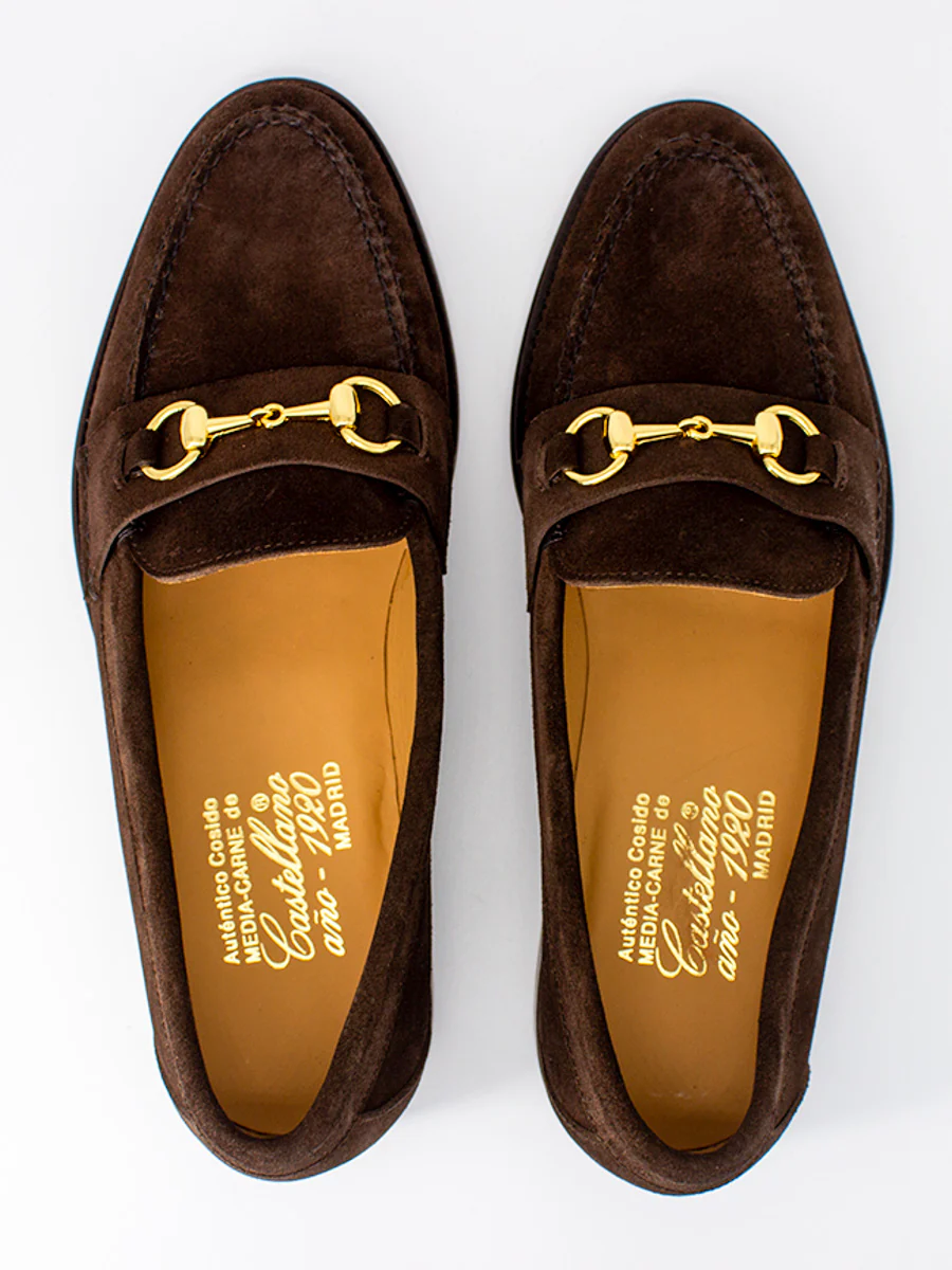 Mocasines de hombre 5551 piel ante con adorno color marrón - Image 6