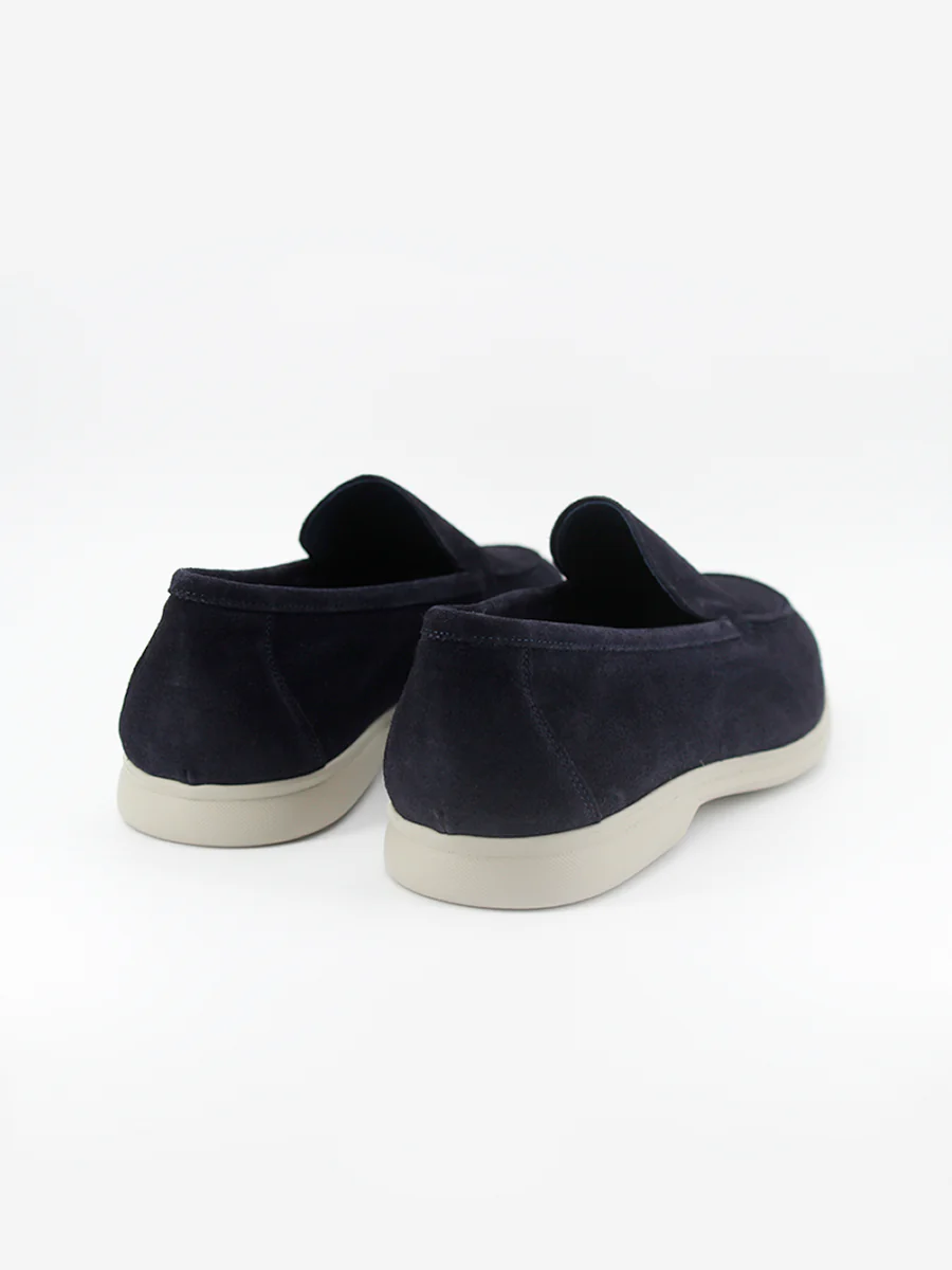 Mocasines de hombre modelo Cuba en piel serraje color azul marino - Image 3