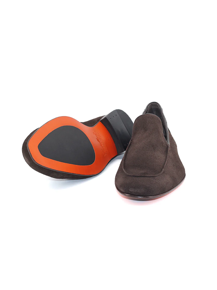 Mocasines de hombre La Romana en serraje cafe - Image 4
