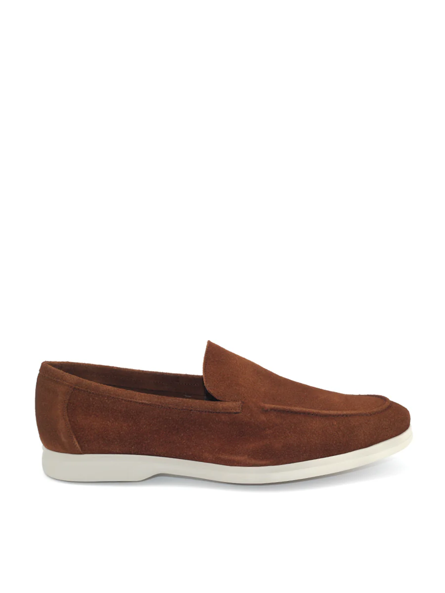 Mocasines de hombre modelo Cuba en piel serraje color cuero