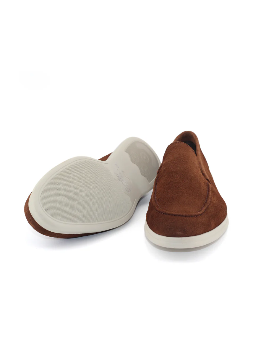 Mocasines de hombre modelo Cuba en piel serraje color cuero - Image 4