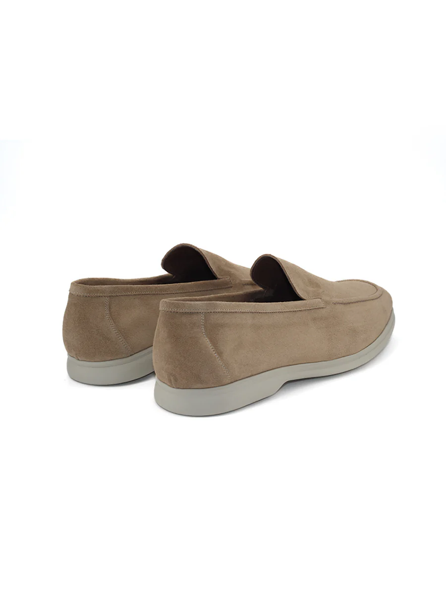 Mocasines de hombre modelo Cuba en piel serraje color taupe - Image 3