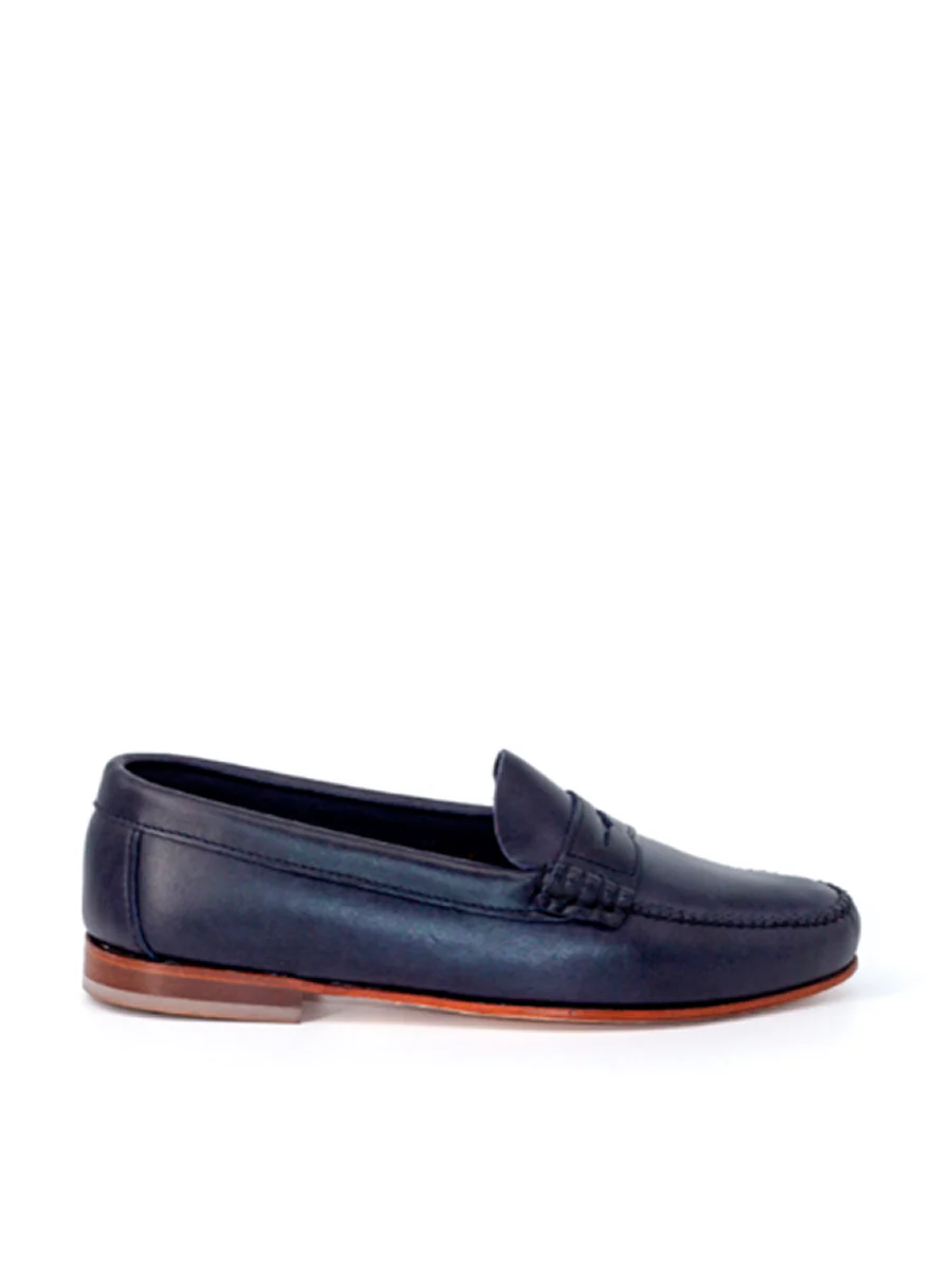 Mocasines de mujer 2200P antifaz piel vegetal color azul
