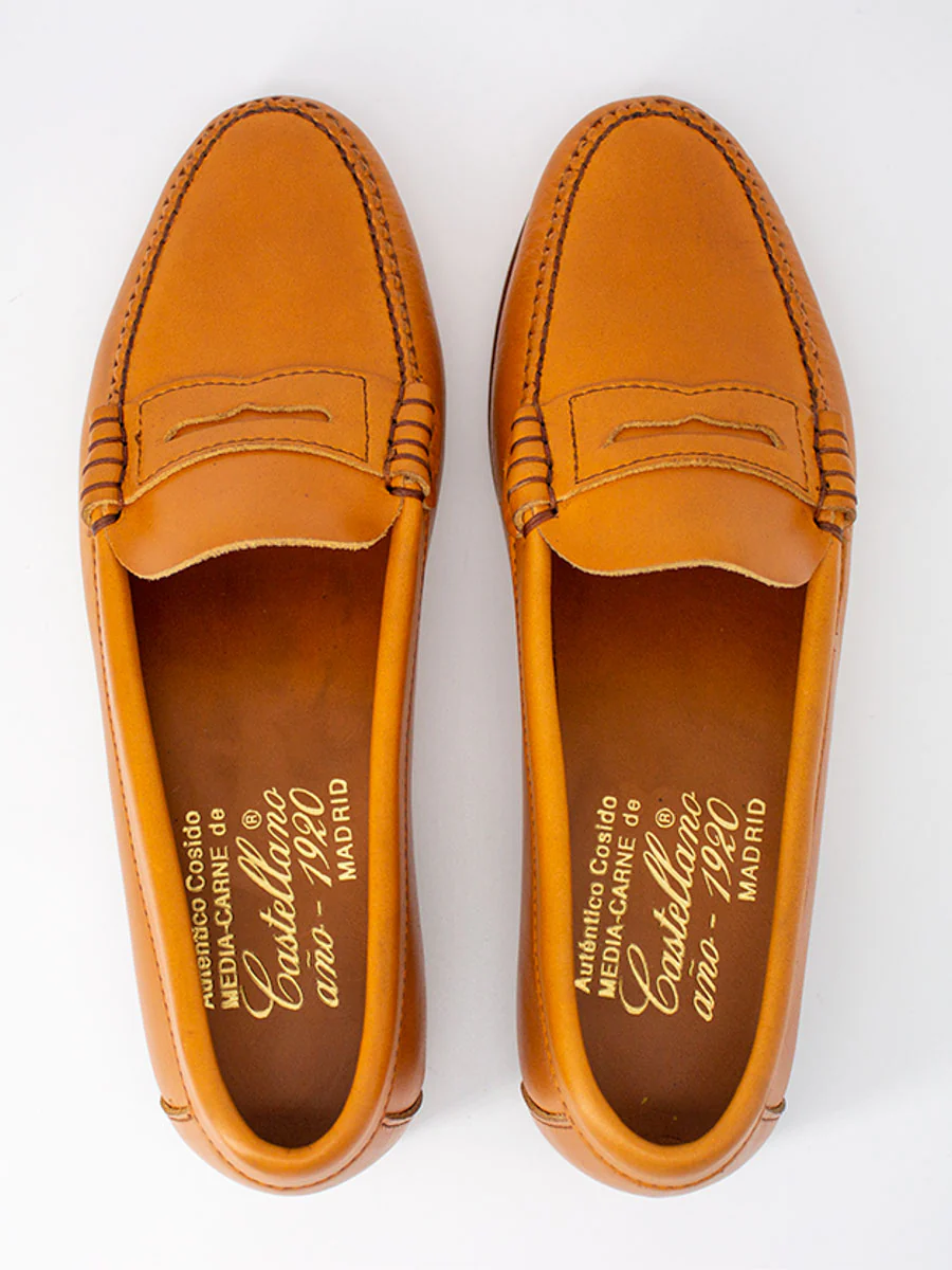 Mocasines de mujer 2200P antifaz piel vegetal color natural - Image 5
