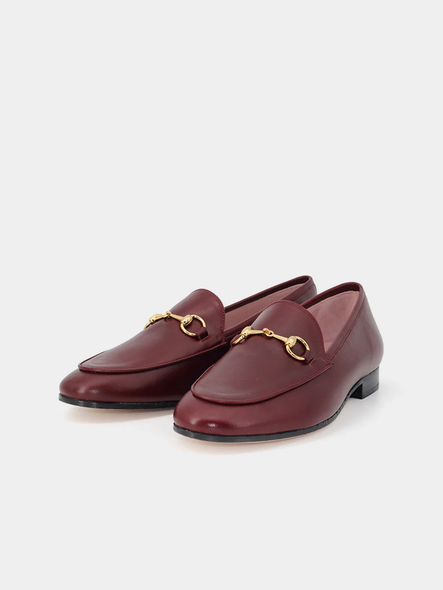 Mocasines de mujer Génova piel coy color burdeos - Image 2