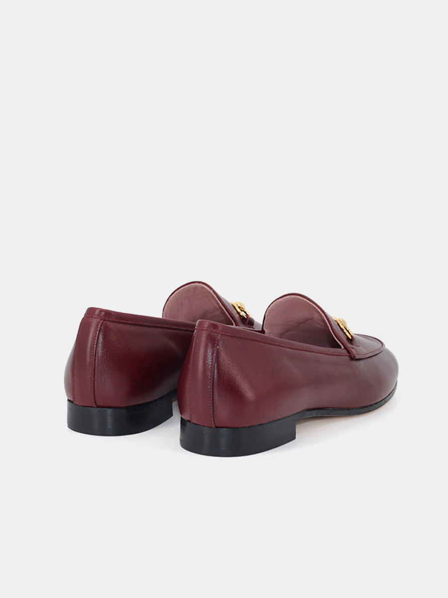 Mocasines de mujer Génova piel coy color burdeos - Image 3