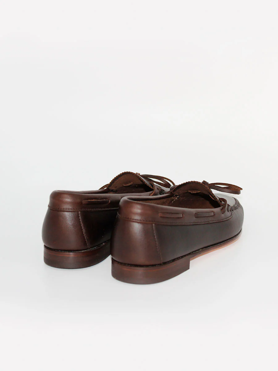 Mocasines de mujer Sol 14 lazo piel oxford color cacao - Image 3