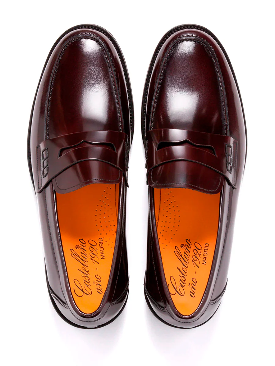 Mocasines Florencia de piel antik color burdeos - Image 4