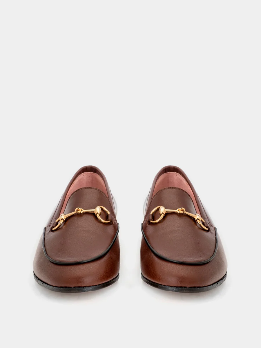 Mocasines Castellano® de piel para mujer - Modelo Génova color marrón - Image 3