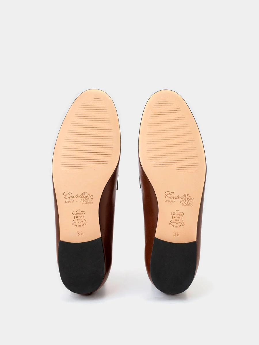 Mocasines Castellano® de piel para mujer - Modelo Génova color marrón - Image 4