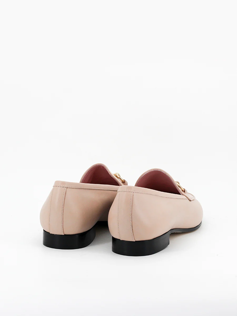 Mocasines Génova de piel coy color nude - Image 4