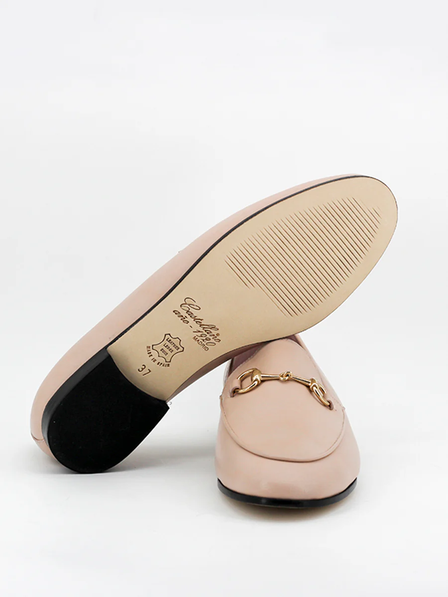 Mocasines Génova de piel coy color nude - Image 5
