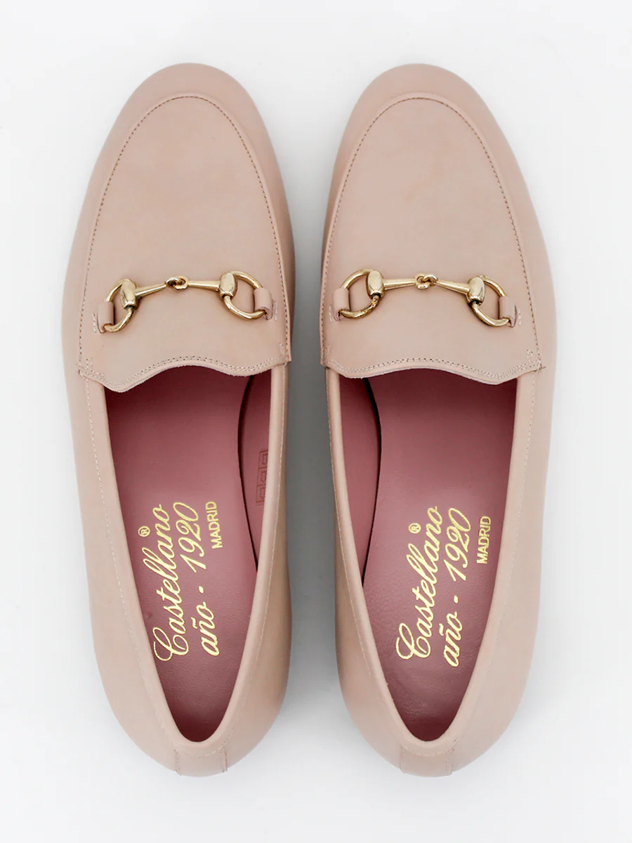 Mocasines Génova de piel coy color nude - Image 6