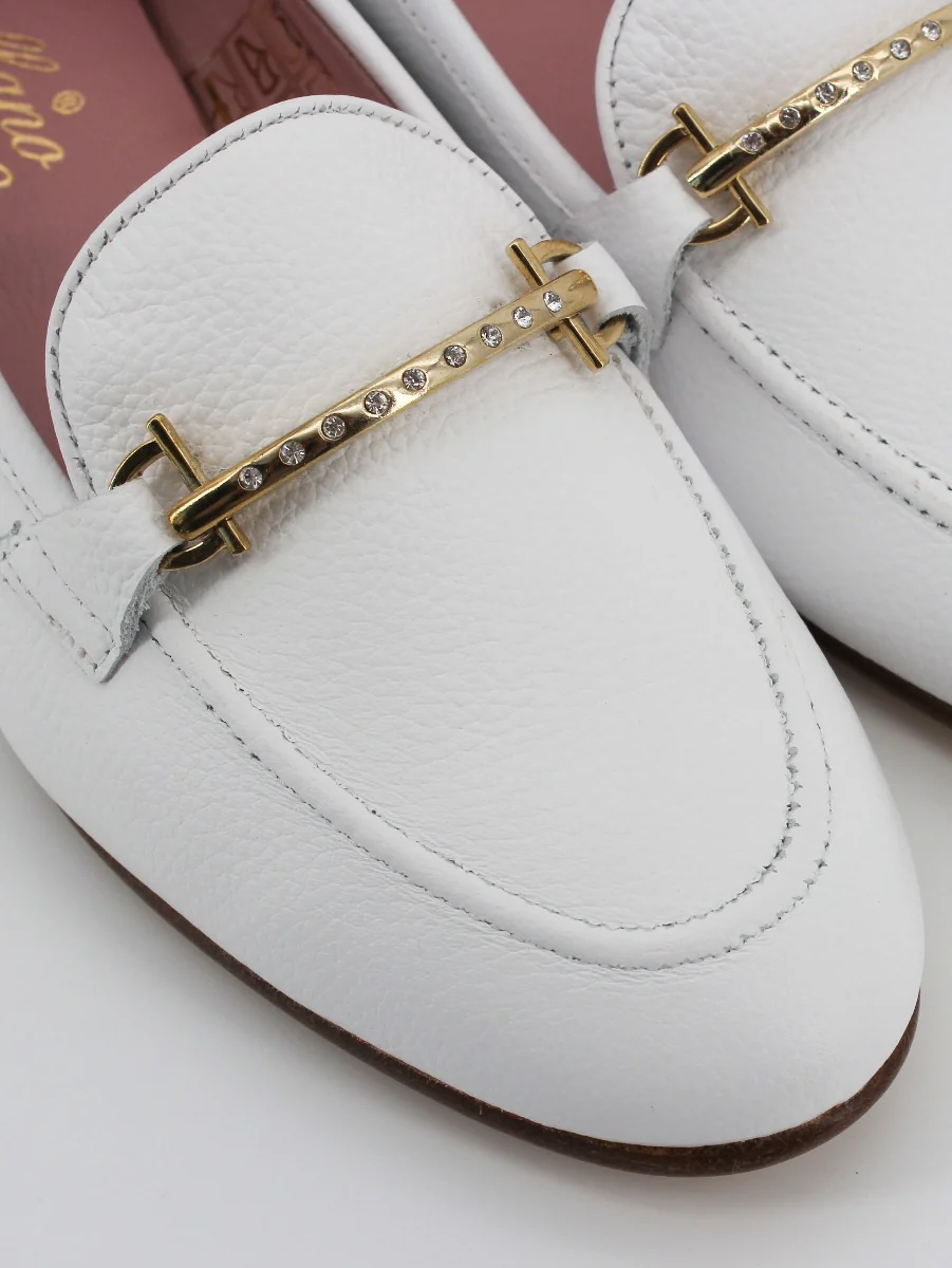 Mocasines Nancy piel color blanco - Image 3
