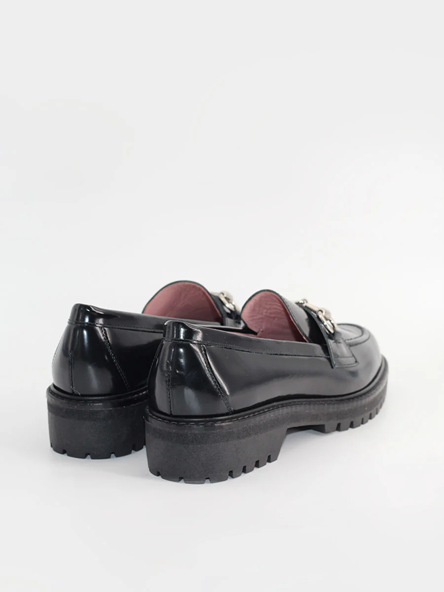 Mocasines Castellano® de piel para mujer - Modelo Santa Sofia color negro - Image 3