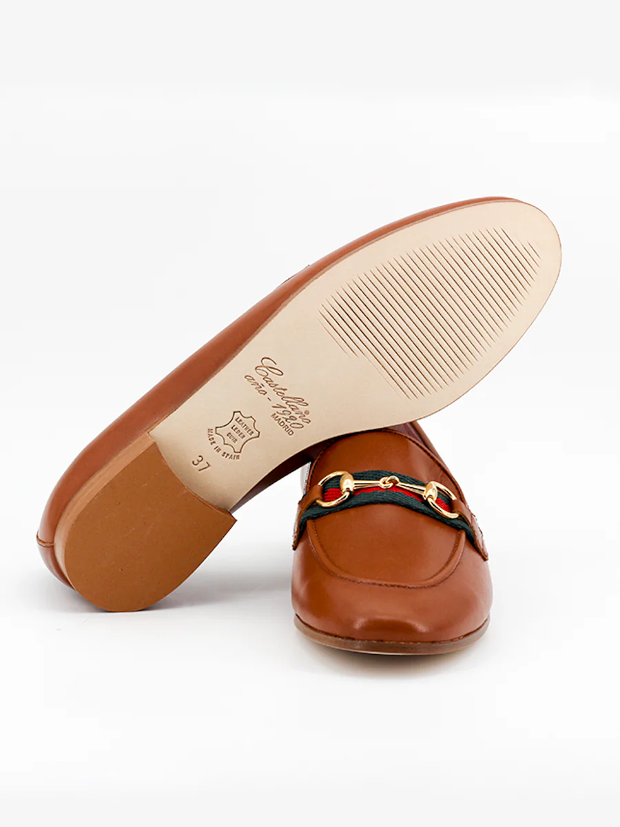 Mocasines Taormina piel color cuero - Image 3