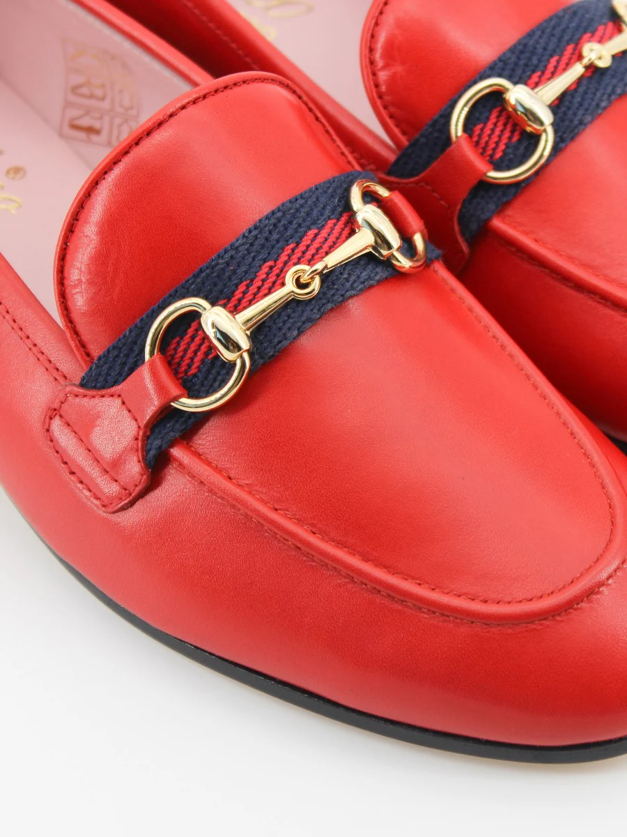 Mocasines Taormina piel coy rojo cinta - Image 3