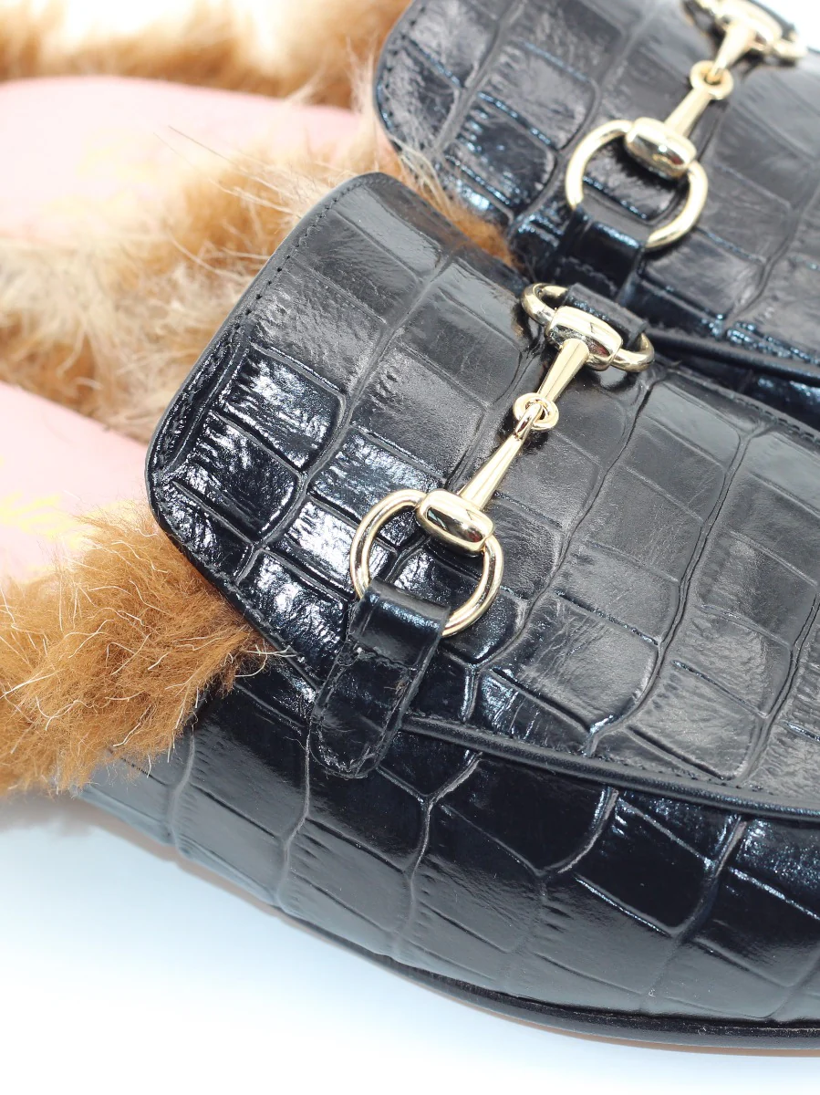 Mules Saint Tropez piel coco pelo - Image 3