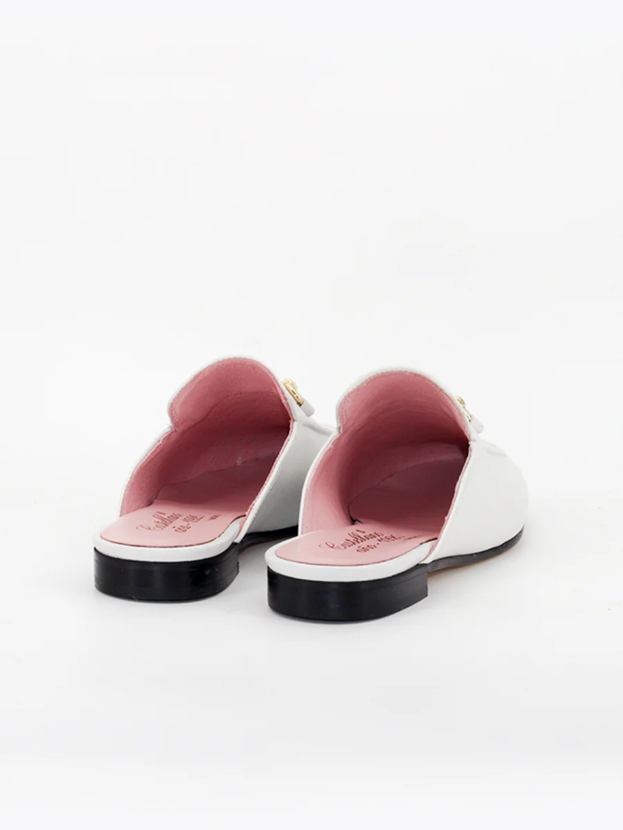 Mules Venecia de piel coy color blanco - Image 3
