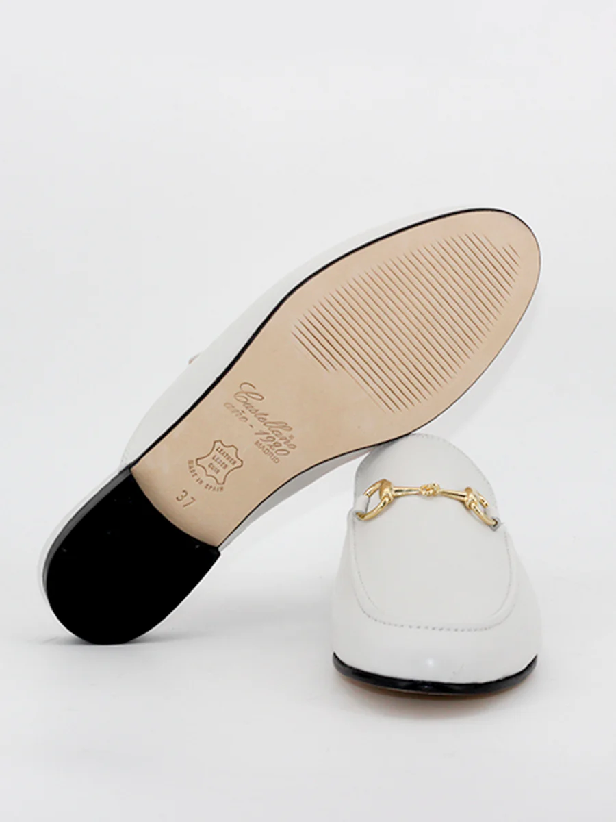 Mules Venecia de piel coy color blanco - Image 4