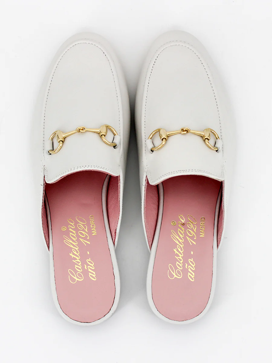 Mules Venecia de piel coy color blanco - Image 5