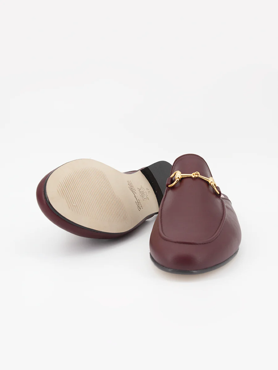 Mules Venecia piel coy color burdeos - Image 4