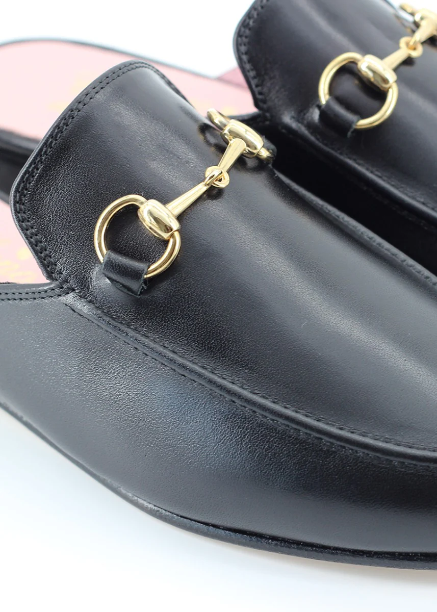 Mules Venecia piel coy color negro - Image 3