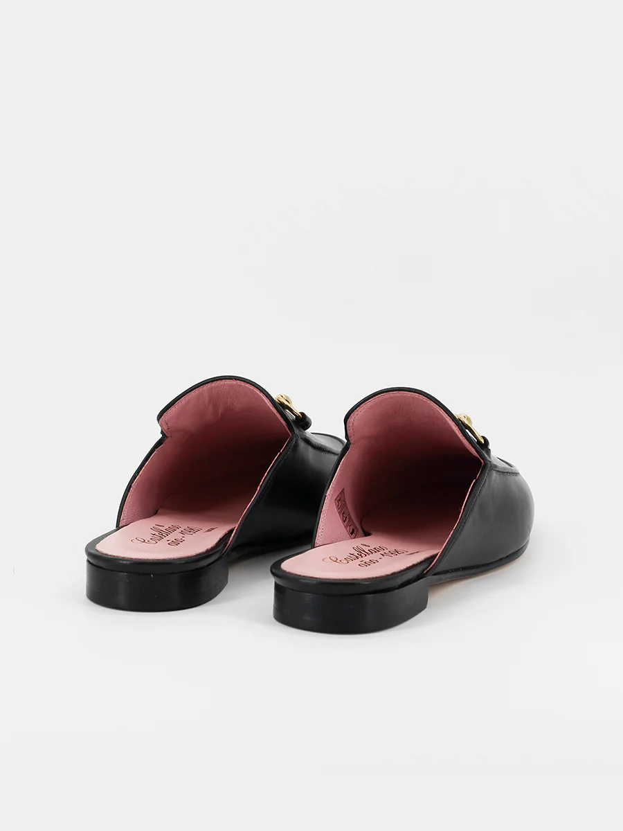 Mules Venecia piel coy color negro - Image 4