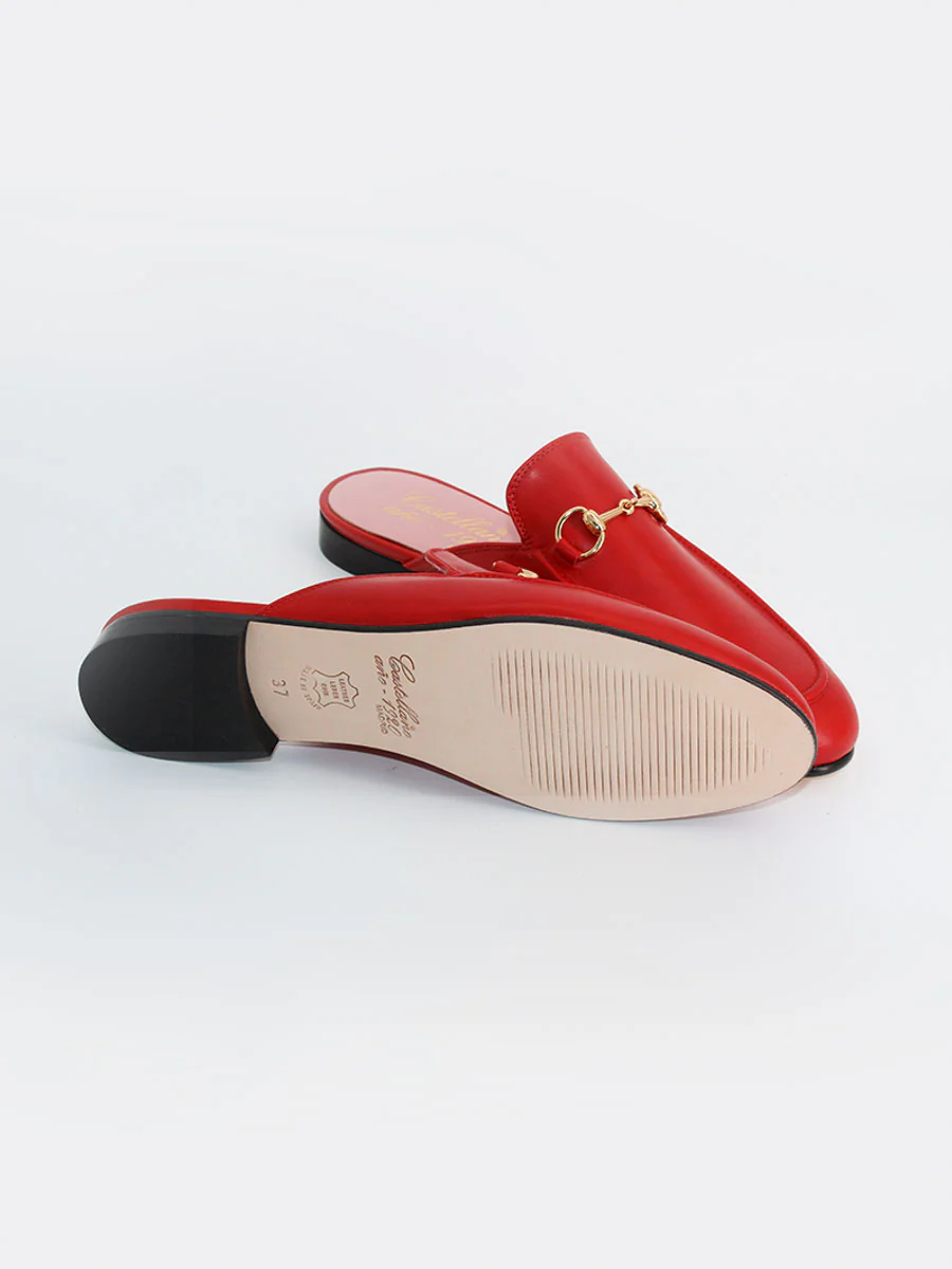 Mules Venecia piel coy color rojo - Image 5